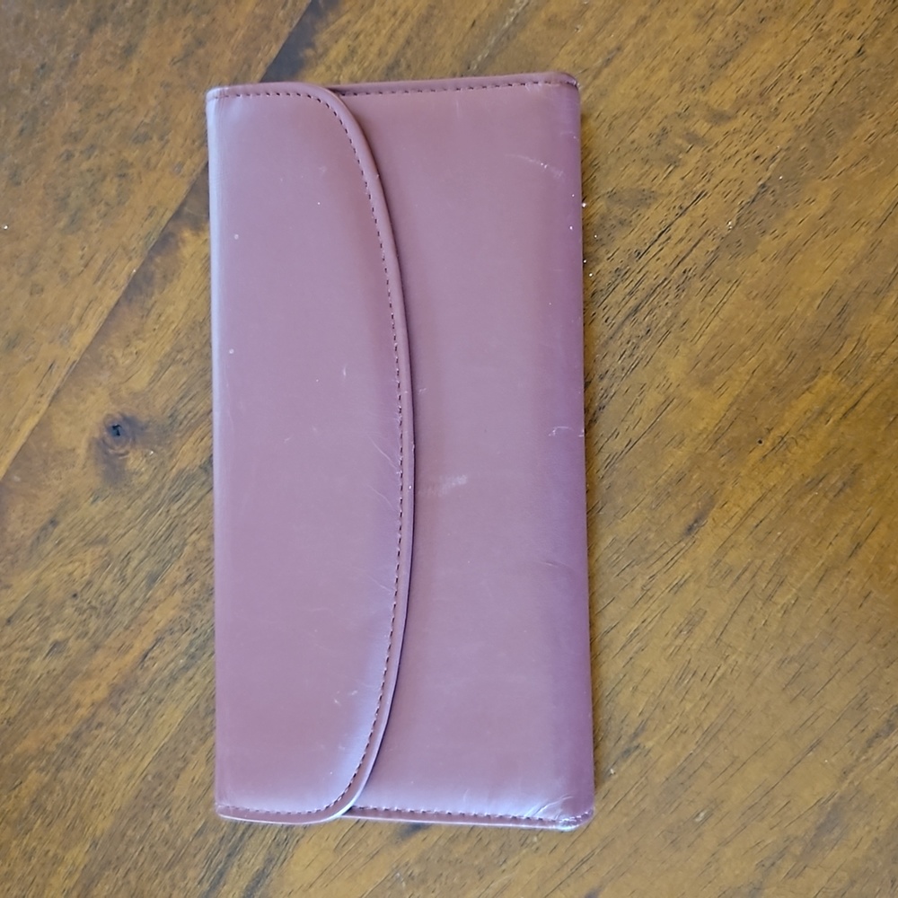 VINTAGE JOHN WEITZ WALLET MAUVE COLOR EXTERIOR LEATHER NEW